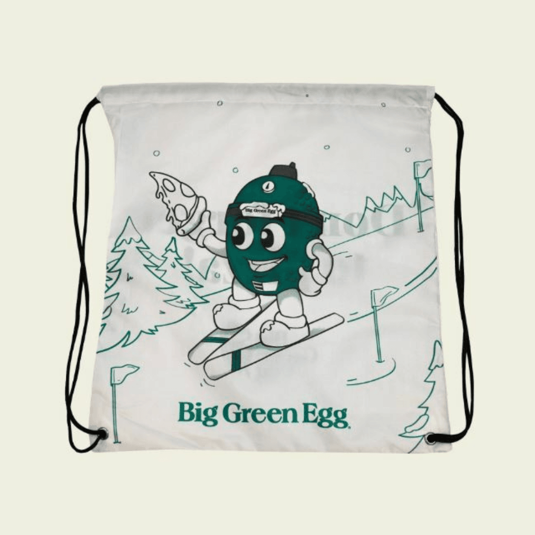 big green egg kinderrugzak groen wit voorkant met