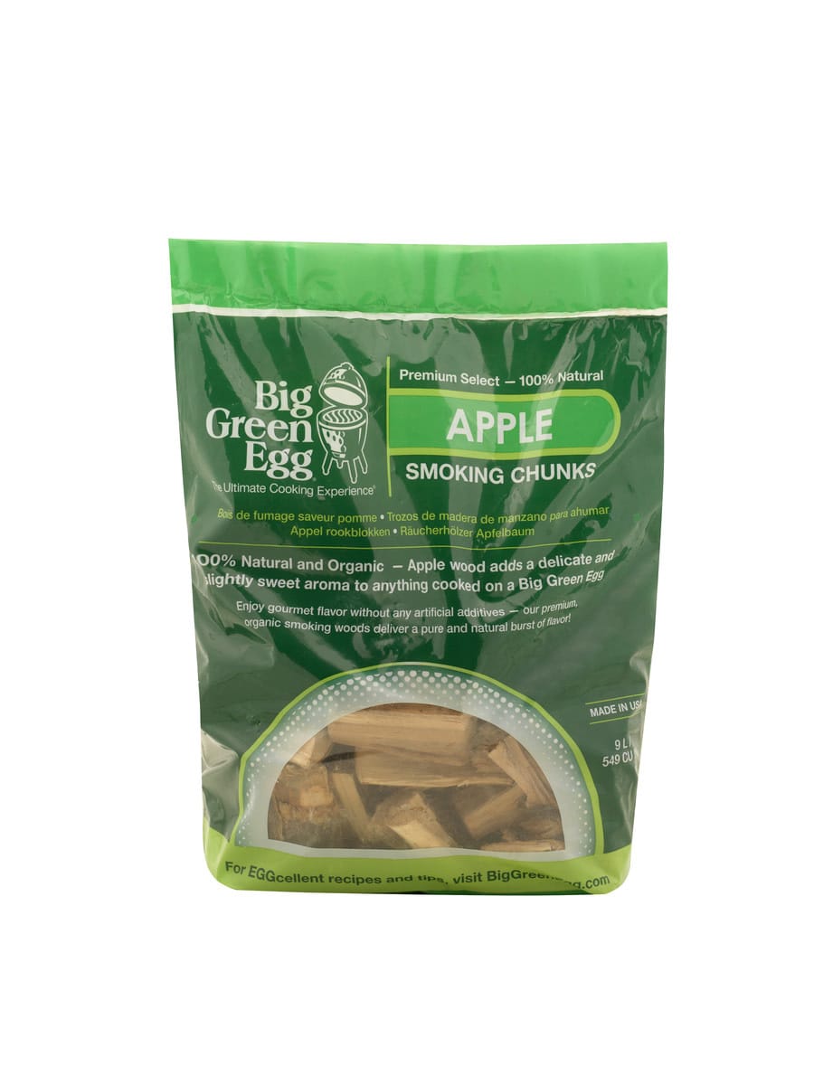 big green egg wood chunks apple