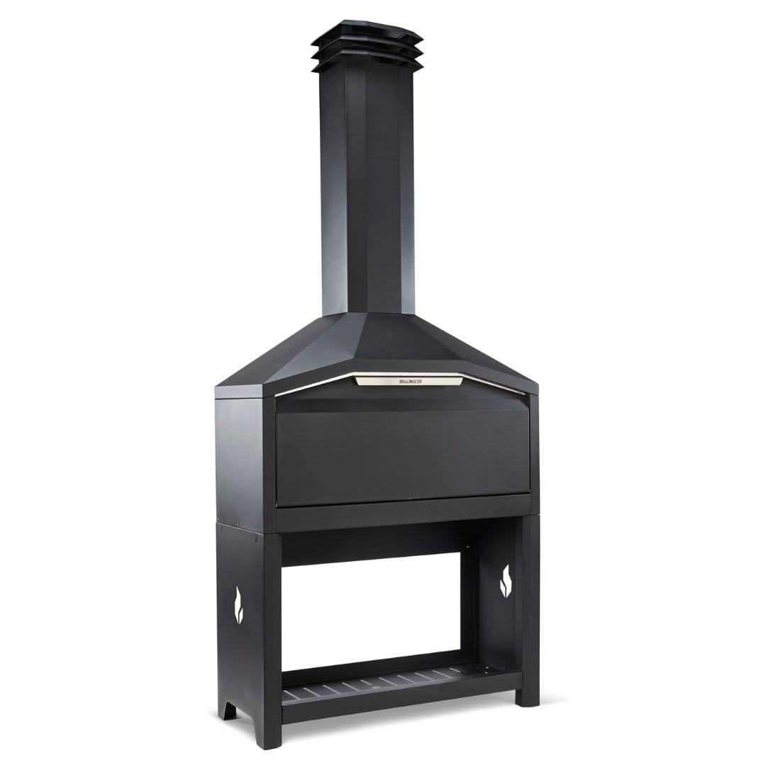 braaimaster duo black met onderstel gesloten deur